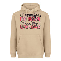 Mushroom i promise i'm nicer than my face looks Heavyweight Hoodie - MaliasSmallBusiness