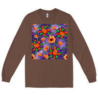 Chestnut pumpkin flower halloween seamless pattern Long Sleeve Tee - BundleAndBundleShop