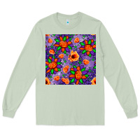 Matcha pumpkin flower halloween seamless pattern Long Sleeve Tee - BundleAndBundleShop