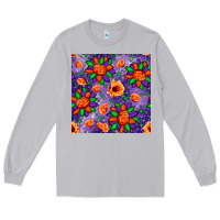 Moon Dust pumpkin flower halloween seamless pattern Long Sleeve Tee - BundleAndBundleShop
