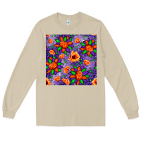 Mushroom pumpkin flower halloween seamless pattern Long Sleeve Tee - BundleAndBundleShop