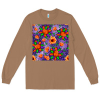 Toasted Coconut pumpkin flower halloween seamless pattern Long Sleeve Tee - BundleAndBundleShop