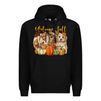 Black welcome fall with dogs Premium Hoodie - LillyAllenDesigns