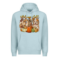 Blue Mist welcome fall with dogs Premium Hoodie - LillyAllenDesigns