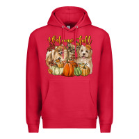 Cardinal welcome fall with dogs Premium Hoodie - LillyAllenDesigns