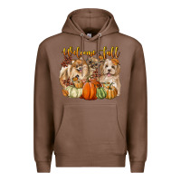 Chestnut welcome fall with dogs Premium Hoodie - LillyAllenDesigns