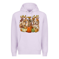 Lilac welcome fall with dogs Premium Hoodie - LillyAllenDesigns