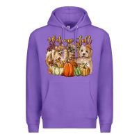 Purple welcome fall with dogs Premium Hoodie - LillyAllenDesigns