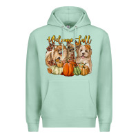 Seafoam welcome fall with dogs Premium Hoodie - LillyAllenDesigns