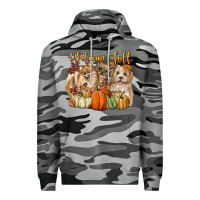 Slate Camo welcome fall with dogs Premium Hoodie - LillyAllenDesigns