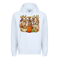 White welcome fall with dogs Premium Hoodie - LillyAllenDesigns