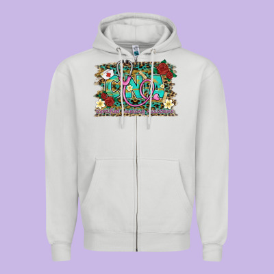 Certified Nursing Assistant Cna Nurse Zipper Hoodie Designed By Barkaloodesign