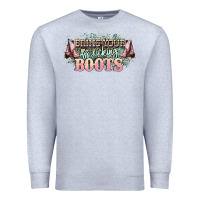 Heather Grey bring your ass kicking boots Premium Sweatshirt - NancyCooperArtShop