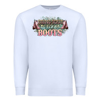 White bring your ass kicking boots Premium Sweatshirt - NancyCooperArtShop