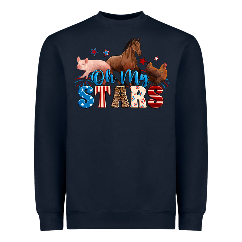 Horse Pig Chicken With Oh My Stars Heavyweight Sweatshirt by Neo Western | Teevron