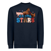 Navy Horse pig chicken with oh my stars Heavyweight Sweatshirt - Neo Western