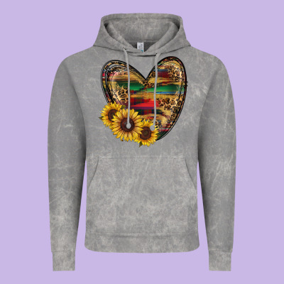 Western Sunflowers Heart Vintage Hoodie Designed By Ranaportraitstore