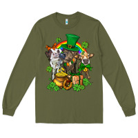 Army Green little cows and st patricks party Long Sleeve Tee - AdoDesignShop