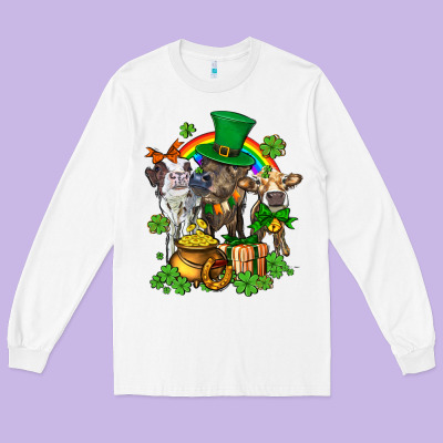 Little Cows And St Patricks Party Long Sleeve Tee Designed By Adodesignshop