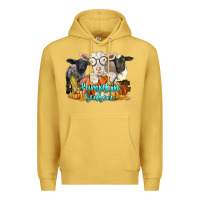 Antique Gold pumpkin season with baby sheeps and goat Premium Hoodie - LillyAllenDesigns