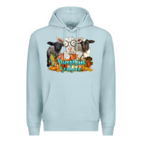 Blue Mist pumpkin season with baby sheeps and goat Premium Hoodie - LillyAllenDesigns