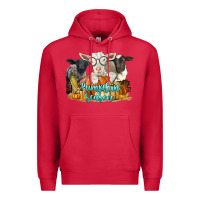 Cardinal pumpkin season with baby sheeps and goat Premium Hoodie - LillyAllenDesigns