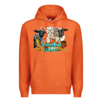Carrot pumpkin season with baby sheeps and goat Premium Hoodie - LillyAllenDesigns