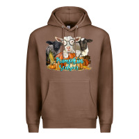 Chestnut pumpkin season with baby sheeps and goat Premium Hoodie - LillyAllenDesigns