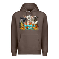 Coffee pumpkin season with baby sheeps and goat Premium Hoodie - LillyAllenDesigns