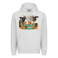 Dove Grey pumpkin season with baby sheeps and goat Premium Hoodie - LillyAllenDesigns