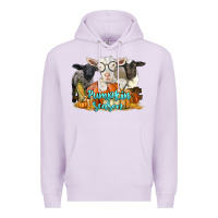 Lilac pumpkin season with baby sheeps and goat Premium Hoodie - LillyAllenDesigns