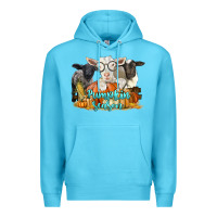 Ocean Blue pumpkin season with baby sheeps and goat Premium Hoodie - LillyAllenDesigns