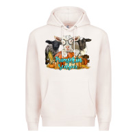 Pale Pink pumpkin season with baby sheeps and goat Premium Hoodie - LillyAllenDesigns