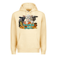 Pina Colada pumpkin season with baby sheeps and goat Premium Hoodie - LillyAllenDesigns