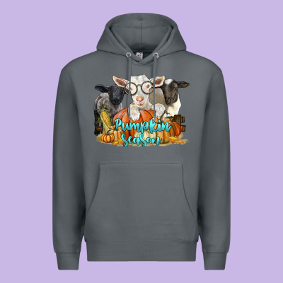 Pumpkin Season With Baby Sheeps And Goat Premium Hoodie Designed By Lillyallendesigns