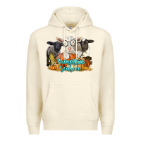 Sandshell pumpkin season with baby sheeps and goat Premium Hoodie - LillyAllenDesigns