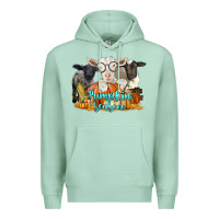 Seafoam pumpkin season with baby sheeps and goat Premium Hoodie - LillyAllenDesigns