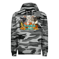 Slate Camo pumpkin season with baby sheeps and goat Premium Hoodie - LillyAllenDesigns