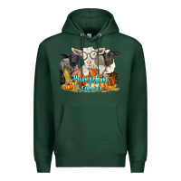 Sports Green pumpkin season with baby sheeps and goat Premium Hoodie - LillyAllenDesigns