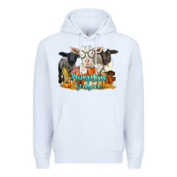 White pumpkin season with baby sheeps and goat Premium Hoodie - LillyAllenDesigns