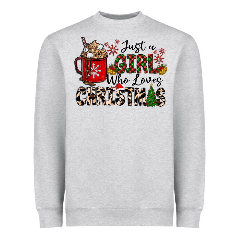 Just A Girl Who Loves Christmas Heavyweight Sweatshirt by CowhideDigitalArt | Teevron