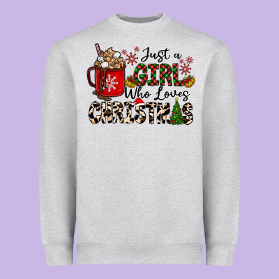 Just A Girl Who Loves Christmas Heavyweight Sweatshirt Designed By Cowhidedigitalart