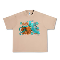 Burro Winter Ice Skating Boots And Coffee Urban Heavy Tee - FaDigitalArtStudio