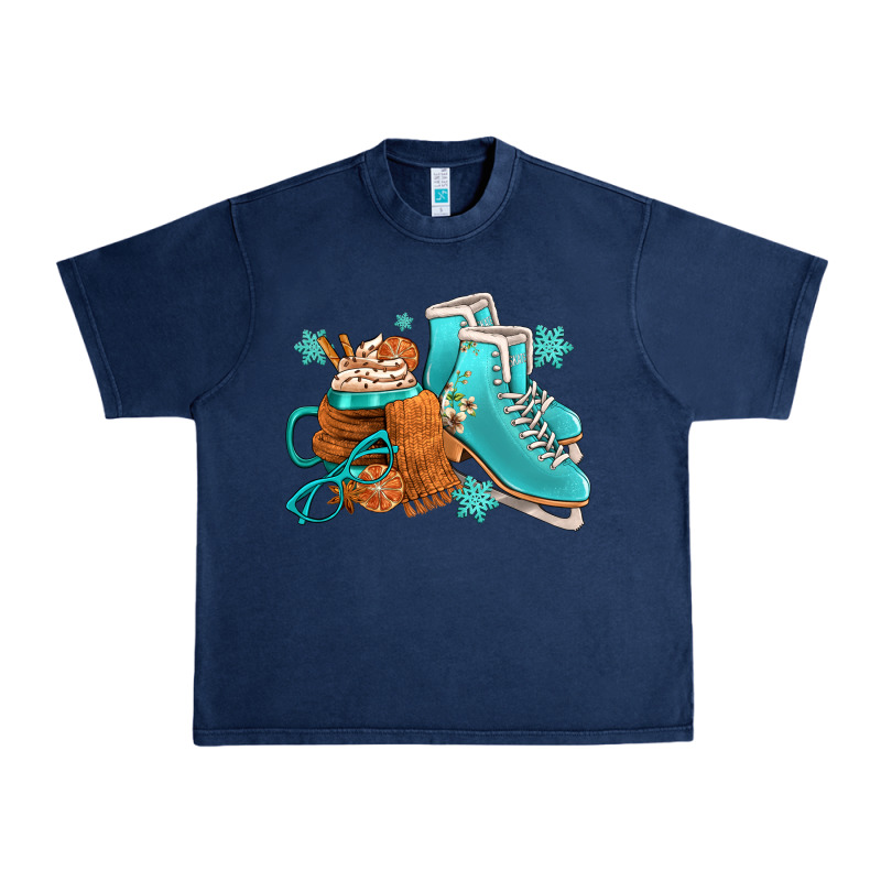 Winter Ice Skating Boots And Coffee Urban Heavy Tee by FaDigitalArtStudio | Teevron