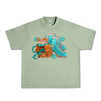 Oil Green Winter Ice Skating Boots And Coffee Urban Heavy Tee - FaDigitalArtStudio