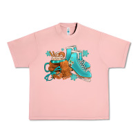 Salmon Winter Ice Skating Boots And Coffee Urban Heavy Tee - FaDigitalArtStudio