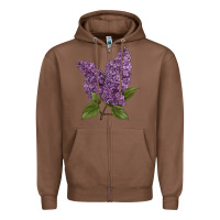 Chestnut Purple Lilac Flower Illustrations Zipper Hoodie - LillyAllenDesigns