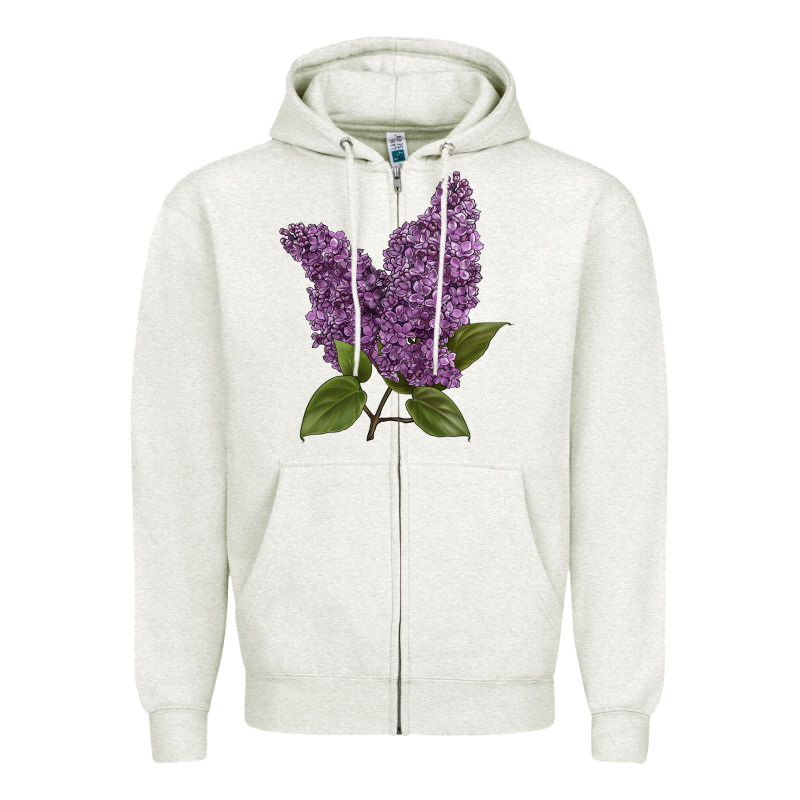Purple Lilac Flower Illustrations Zipper Hoodie by LillyAllenDesigns | Teevron
