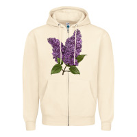 Sandshell Purple Lilac Flower Illustrations Zipper Hoodie - LillyAllenDesigns