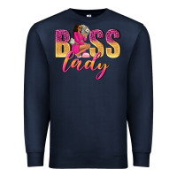 Navy boss lady afro woman Premium Sweatshirt - NancyCooperArtShop